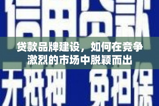 泽库贷款品牌建设，如何在竞争激烈的市场中脱颖而出