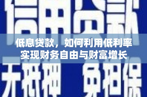 泽库低息贷款，如何利用低利率实现财务自由与财富增长